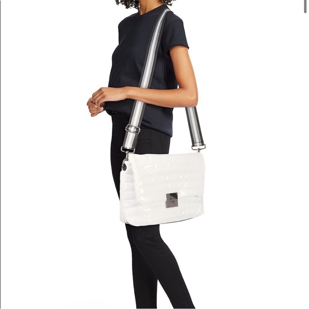 Think Royln Dalton Lady Flap Bag White Patent